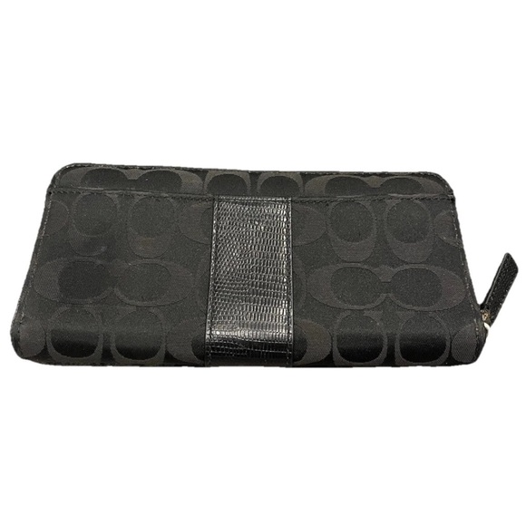 Vintage Coach Wallet Julia Op art Jacquard & Leather Envelope Wallet Black - Picture 2 of 13